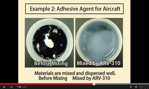 THINKY ARV-310 video shows mixing and degassing under vacuum