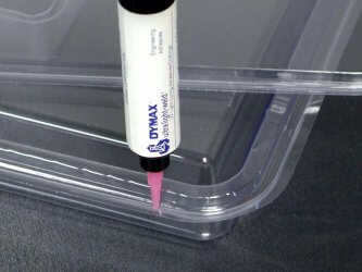 Dymax plastic box clamshell bonding