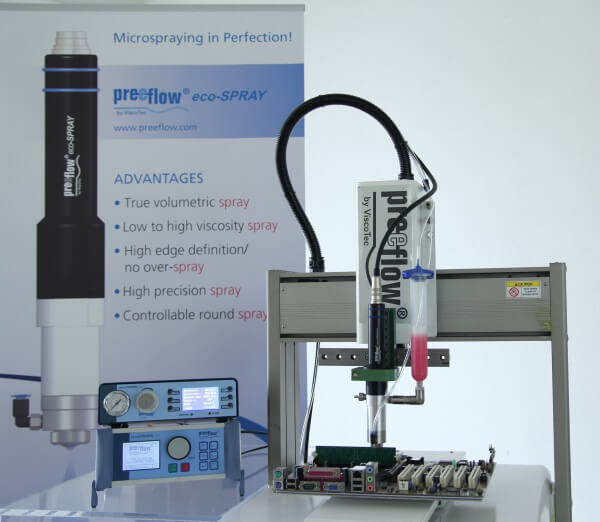 High precision volumetric spray dispensing system
