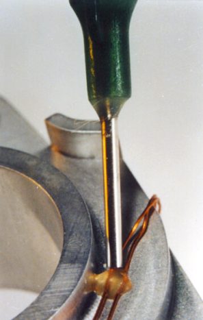 Wire tacking with Dymax adhesive