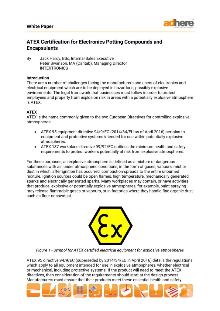 White Paper: Potting compounds for ATEX certification