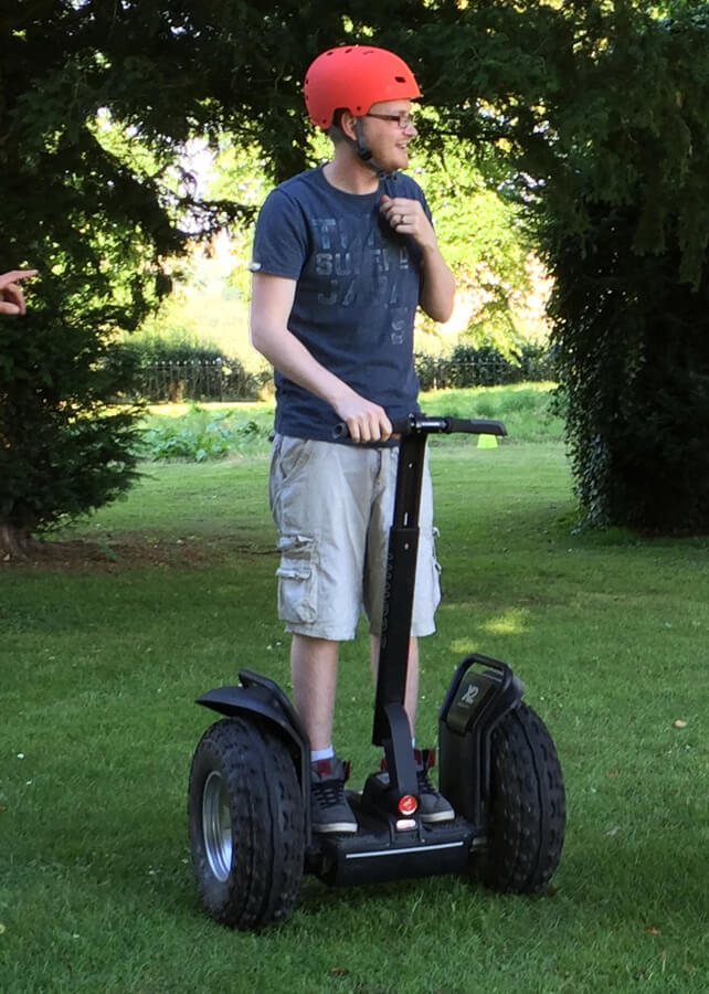 Matt Baseley on a Segway