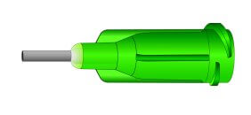 Blunt end stainless steel dispensing tips 1/4