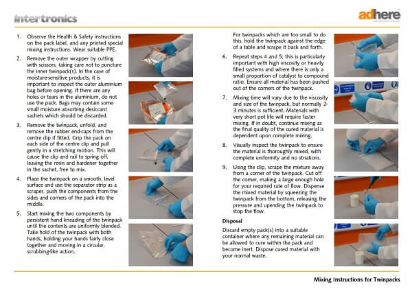 Mixing instructions for twinpacks