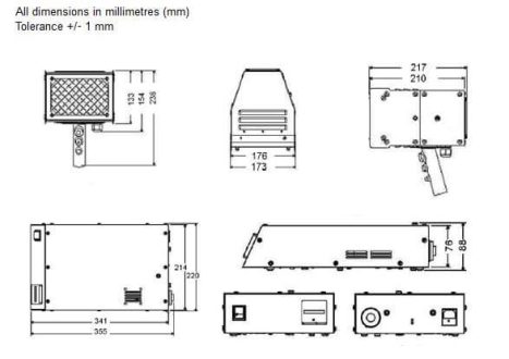 IUV 400 UV Curing Flood Lamp diagram