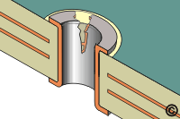 Plated hole repair step 1