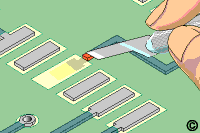 Replacing circuits and pads step 1