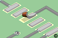 Surface mount pad repair step 1