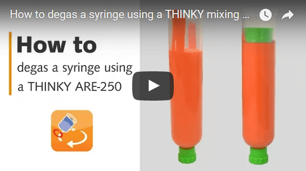 How to degas a syringe using a THINKY ARE-250 mixing and degassing machine