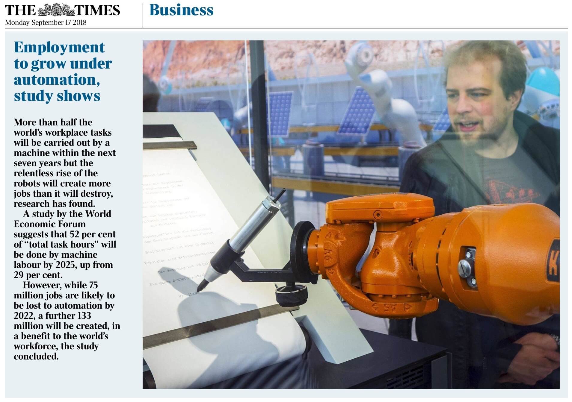 Employment to grow under automation