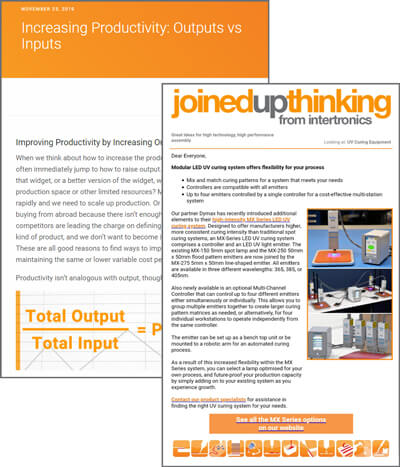 Examples of our blog and JoinedUpThinking email