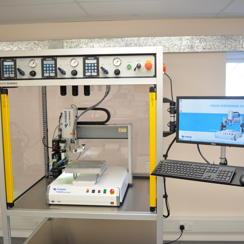 Three jetting valves robotic dispensing system