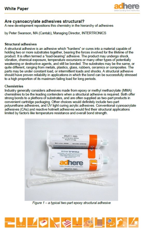 White Paper: Are Cyanoacrylate Adhesives Structural?