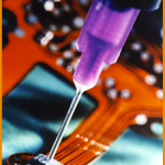 Dispensing encapsulant onto electronic circuit