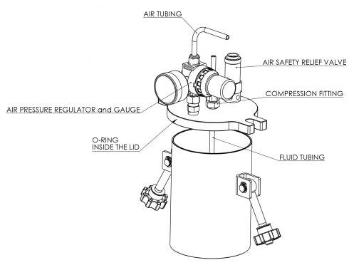 stainless steel pressure reservoirs for dispensing drawing