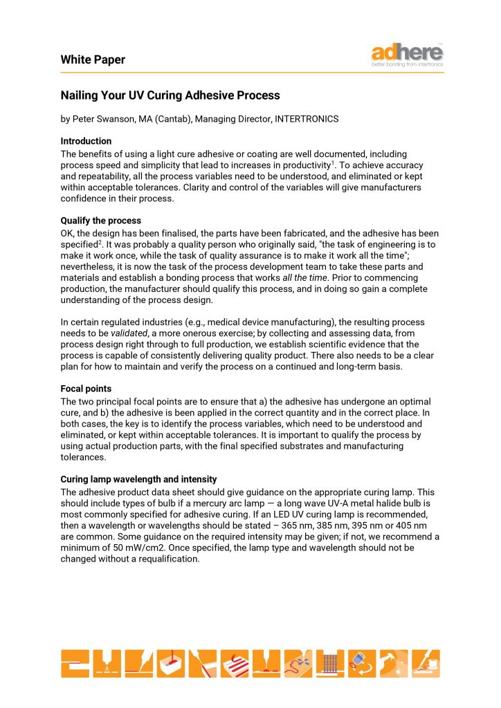 Nailing Your UV Curing Adhesive Process