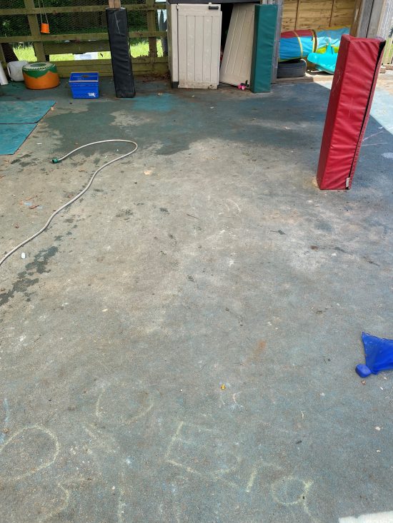 Pressure washing before - Matt's volunteering day