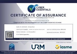 Cyber Essentials certificate