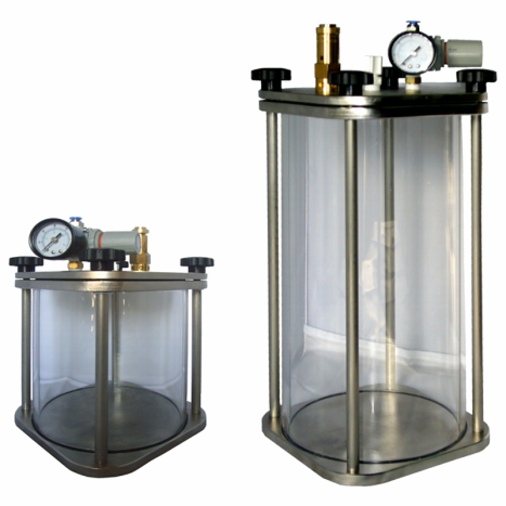 clear PPCTG Pressure Pots in 2 different sizes