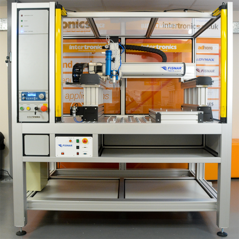 archytas series enclosure gasketing robot with roller table