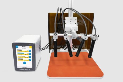 Dymax QX4 V2.0 LED Spot Curing System mounted onto stand